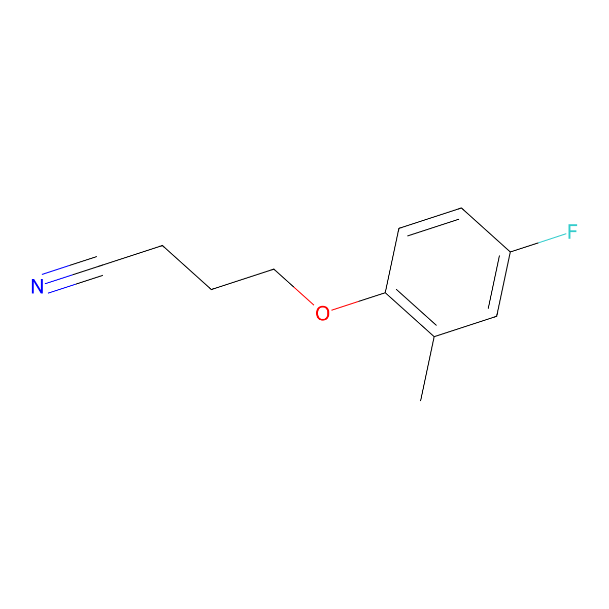 4-(4-Fluoro-2-methyl-phenoxy)butanenitrile molecular structure, CAS 1379037-22-5