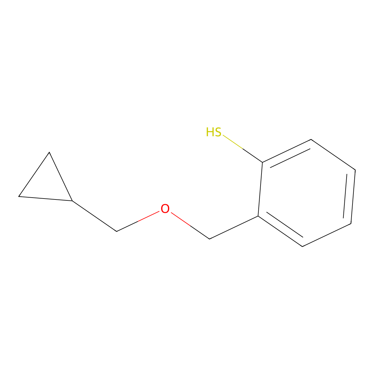 2-[(Cyclopropanemethoxy)methyl]thiophenol molecular structure, CAS 1379042-22-4