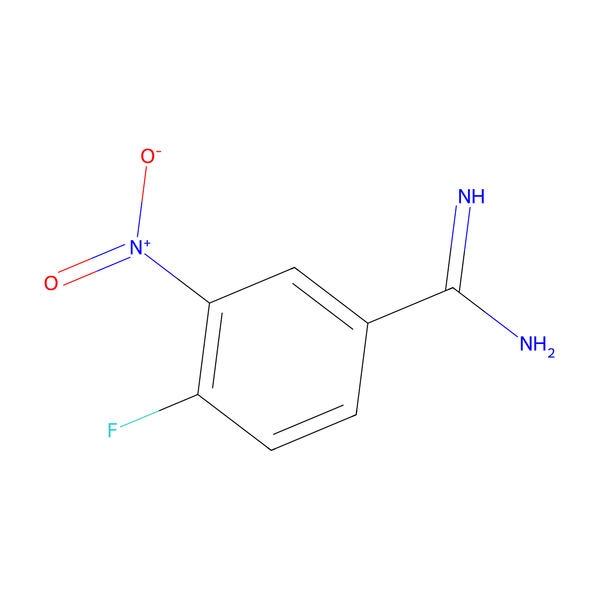 4-Fluoro-3-nitrobenzene-1-carboximidamide molecular structure, CAS 1379047-16-1
