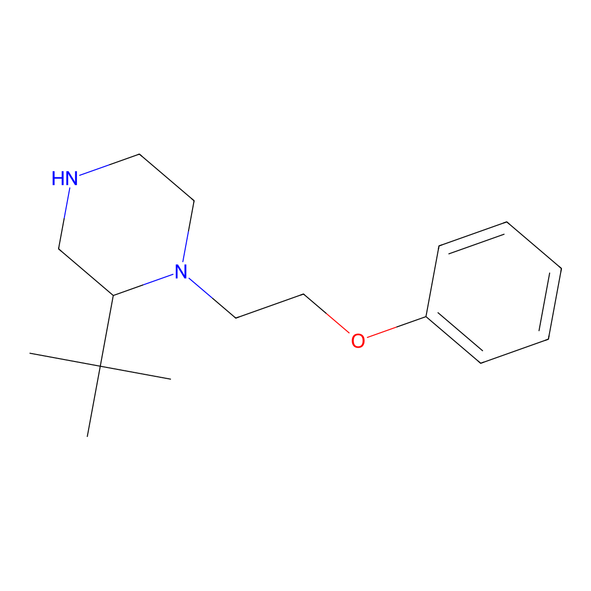 2-Tert-butyl-1-(2-phenoxyethyl)piperazine molecular structure, CAS 1379065-77-6