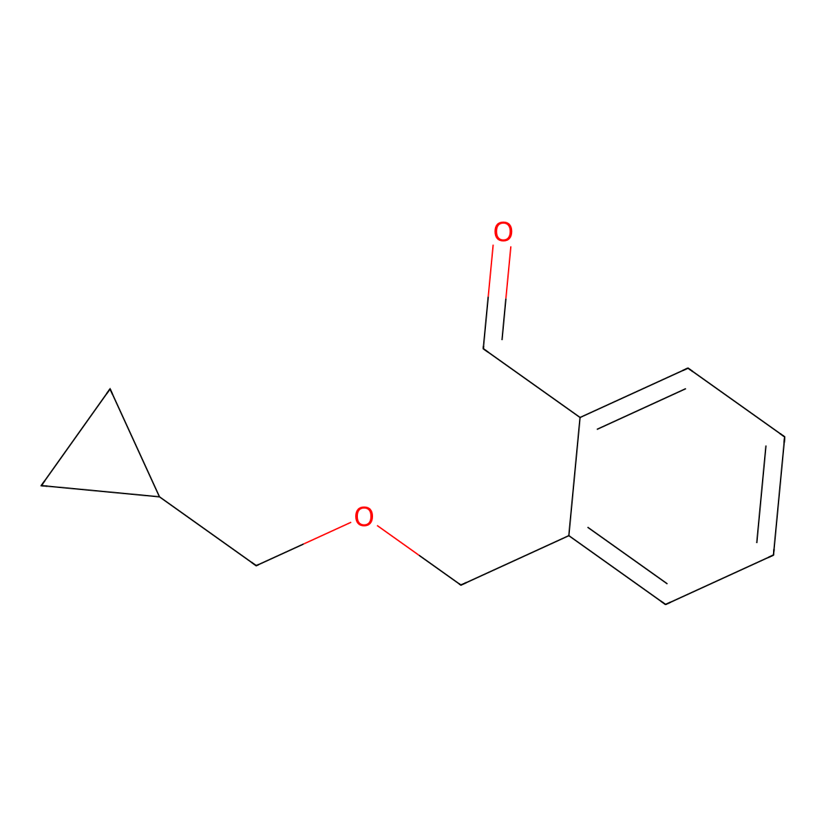 2-[(Cyclopropanemethoxy)methyl]benzaldehyde molecular structure, CAS 1379066-35-9