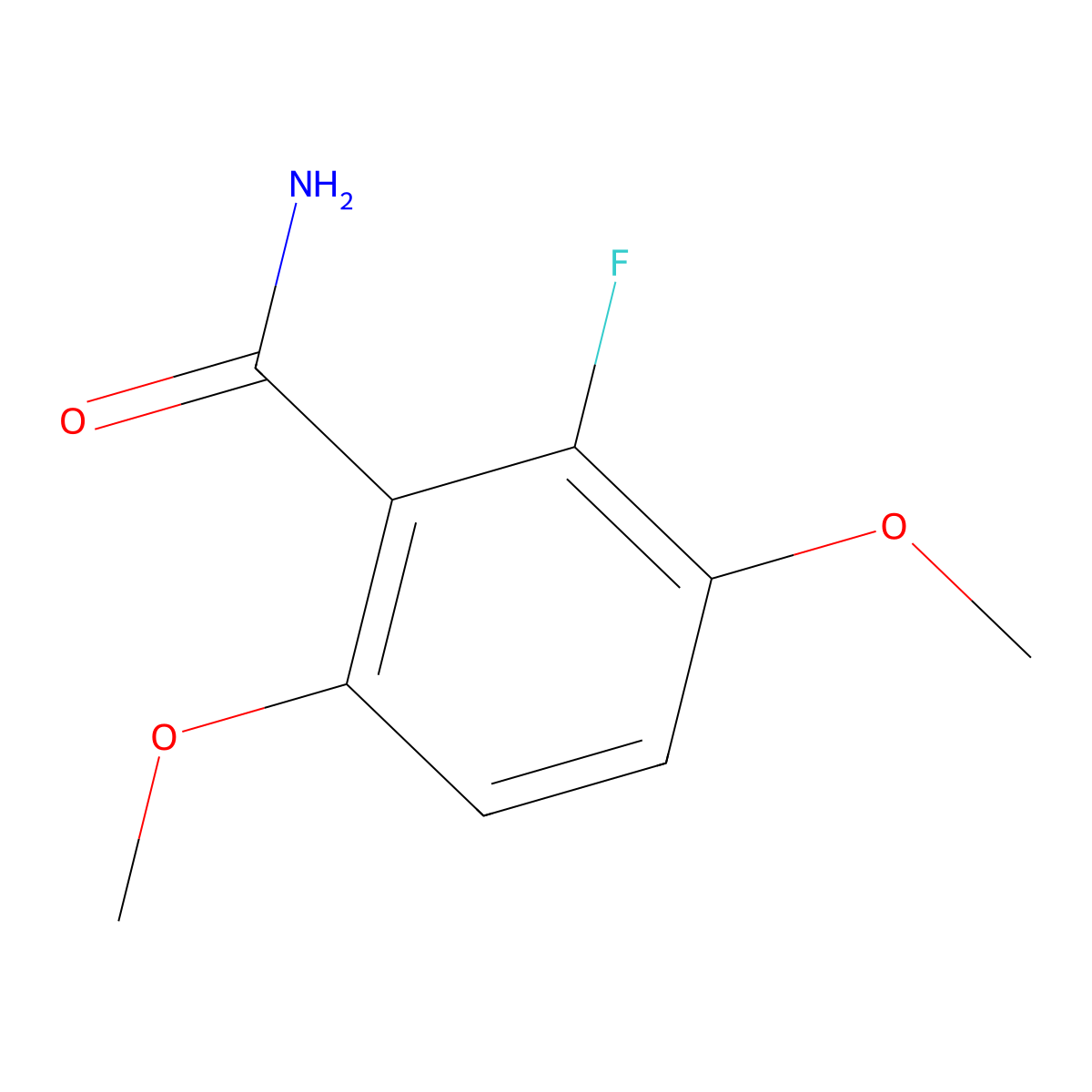 2-Fluoro-3,6-dimethoxybenzamide molecular structure, CAS 1379077-97-0