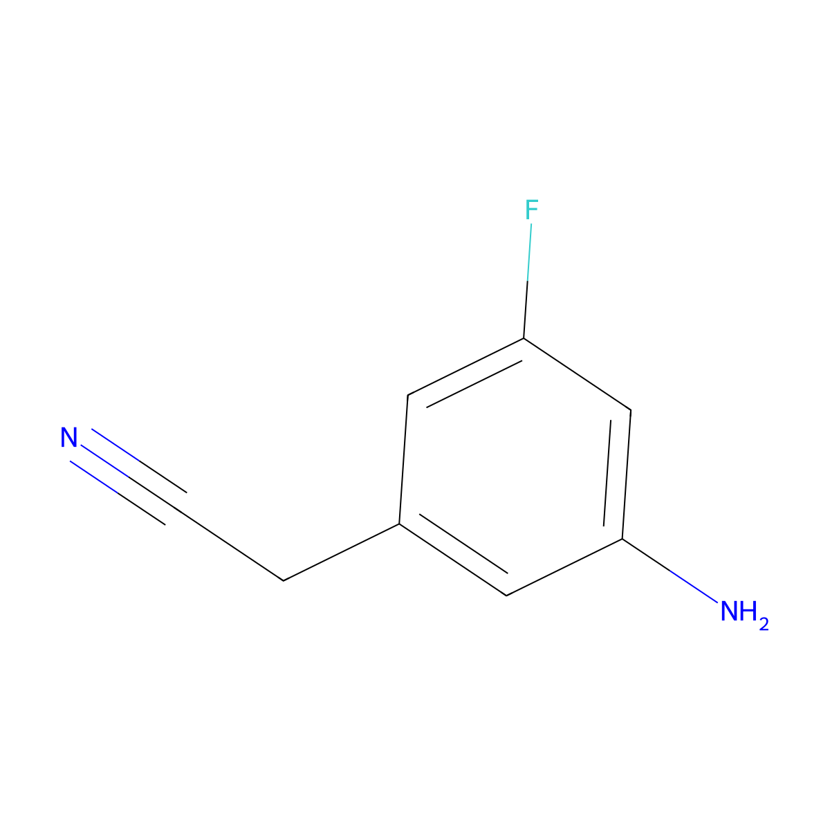 (3-Amino-5-fluorophenyl)acetonitrile molecular structure, CAS 1379095-11-0