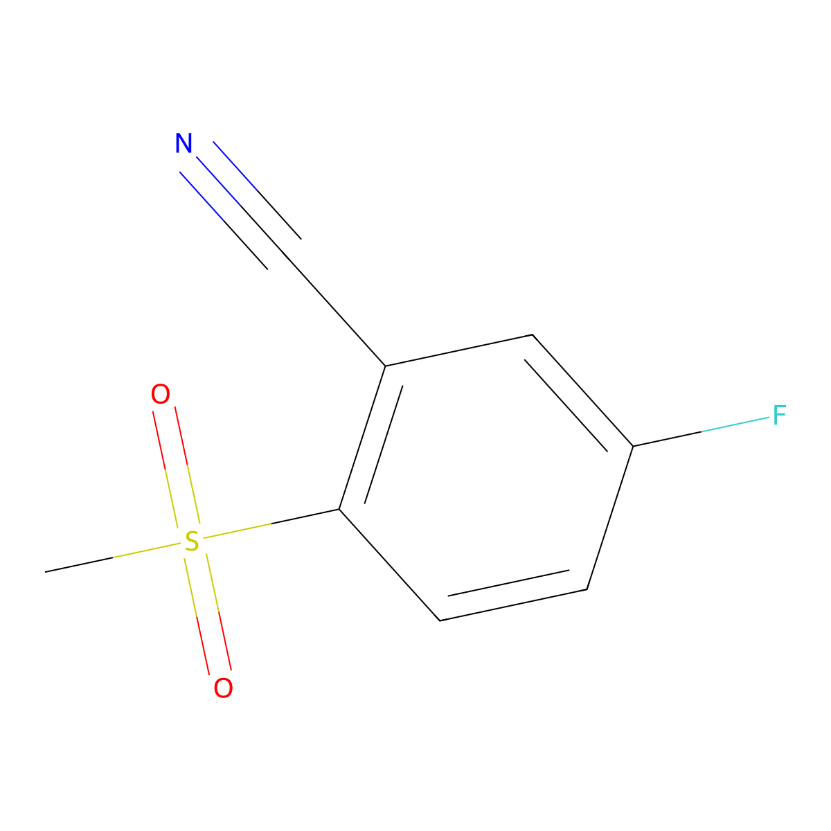 5-Fluoro-2-(methylsulfonyl)benzonitrile molecular structure, CAS 1379097-18-3