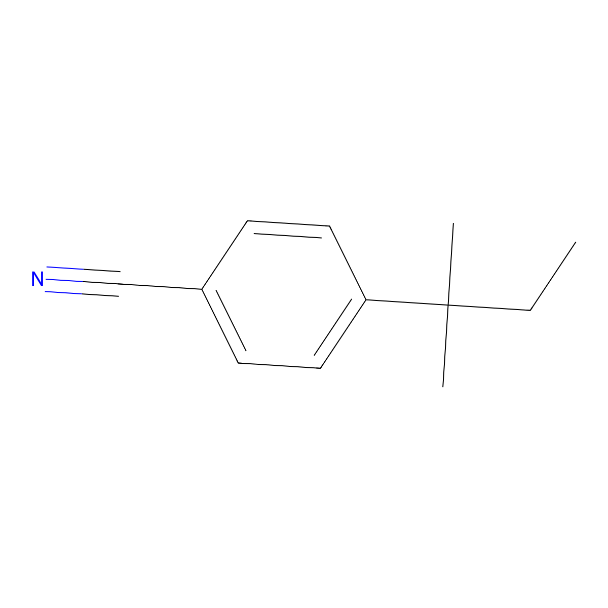 Benzonitrile, 4-(1,1-dimethylpropyl)- molecular structure, CAS 1379098-59-5