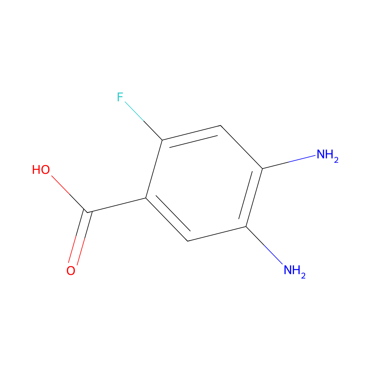 4,5-Diamino-2-fluorobenzoic acid molecular structure, CAS 1379099-19-0