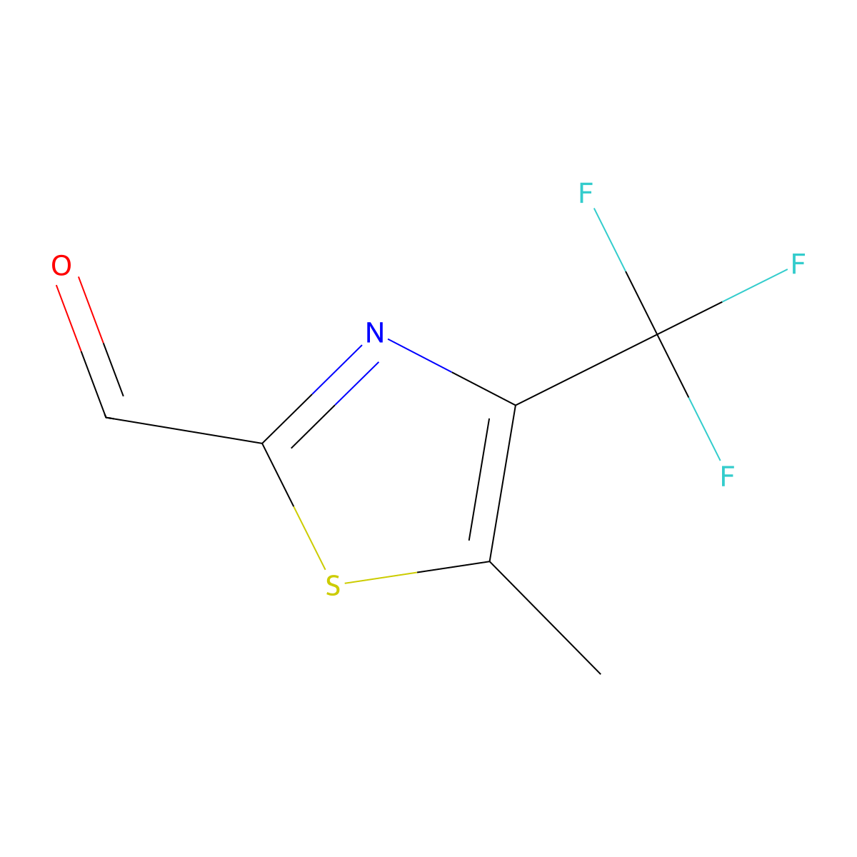 5-Methyl-4-(trifluoromethyl)-1,3-thiazole-2-carbaldehyde molecular structure, CAS 1379099-99-6