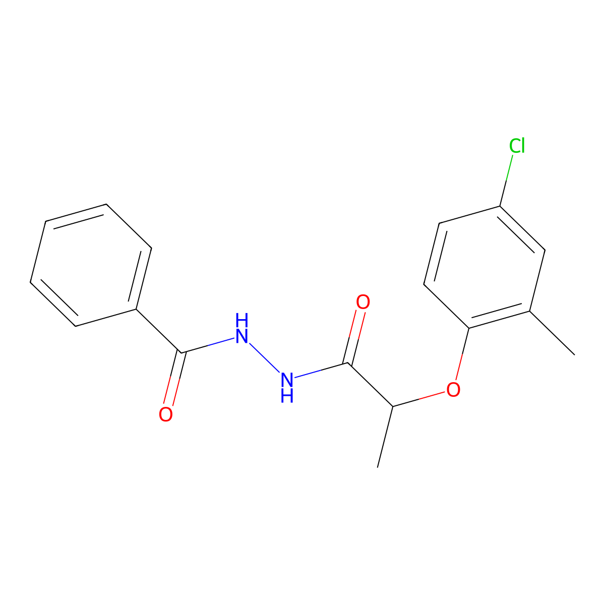 N'-[2-(4-chloro-2-methylphenoxy)propanoyl]benzohydrazide molecular structure, CAS 13791-45-2