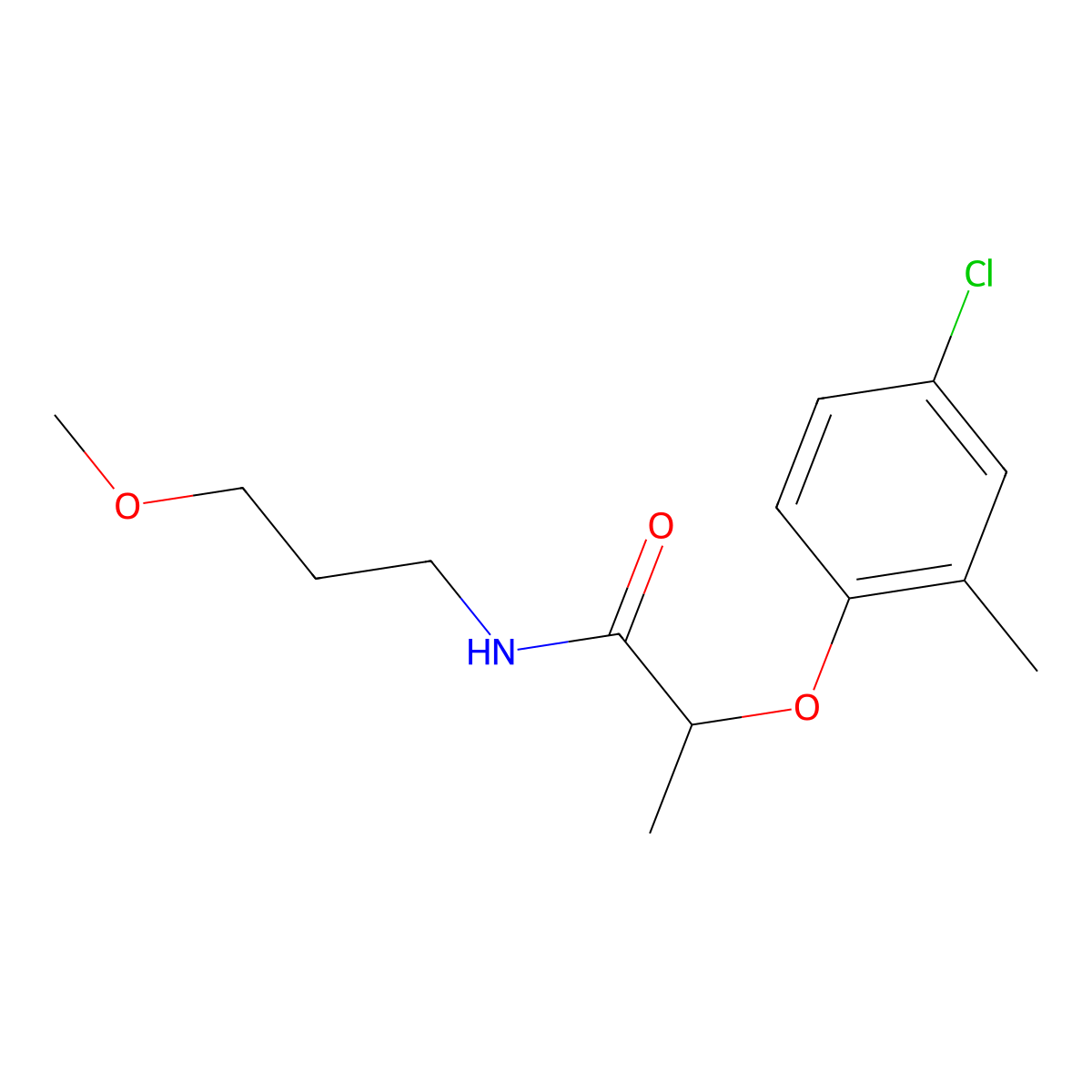 2-(4-chloro-2-methylphenoxy)-N-(3-methoxypropyl)propanamide molecular structure, CAS 13791-58-7