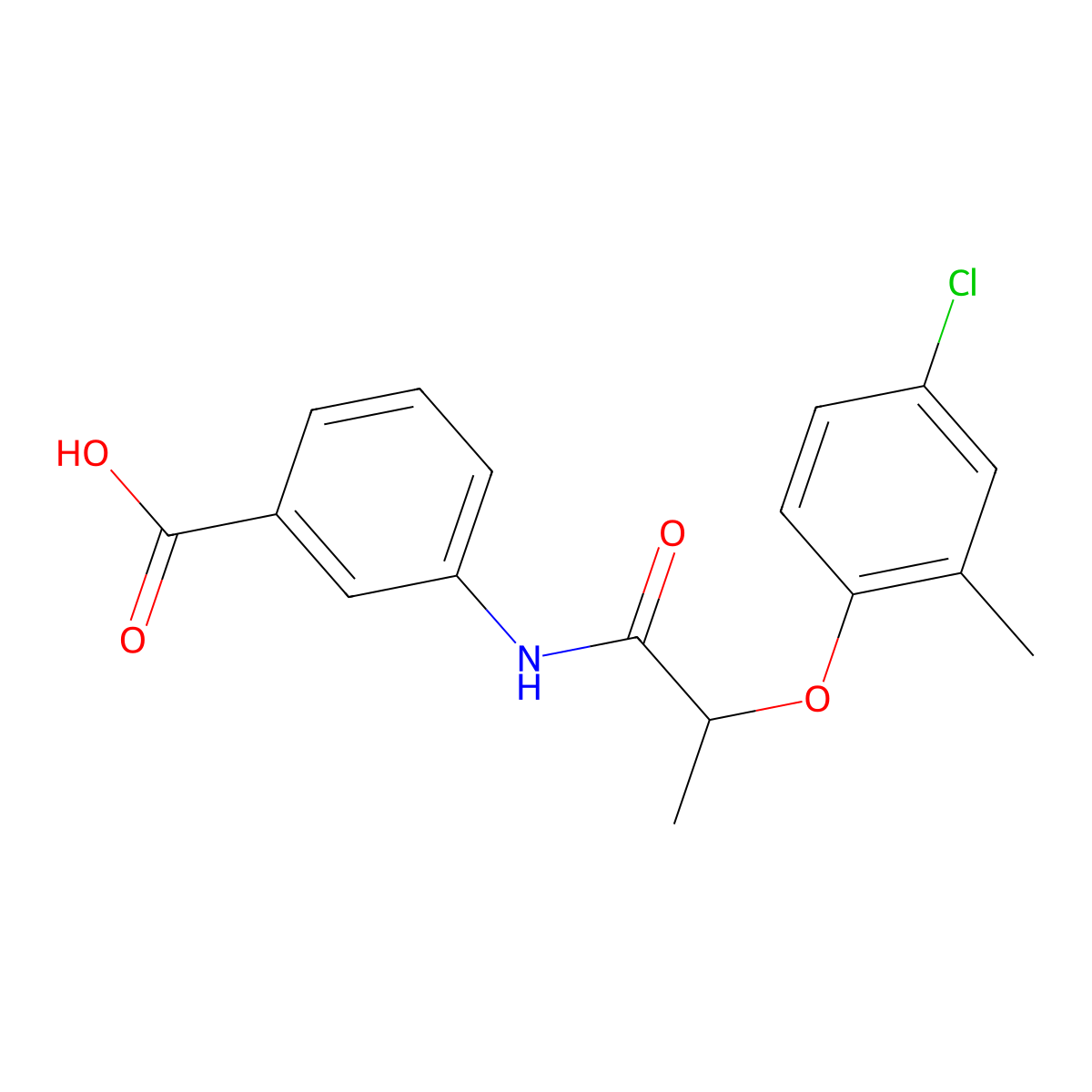 3-{[2-(4-Chloro-2-methylphenoxy)propanoyl]amino}benzoic acid molecular structure, CAS 13791-80-5