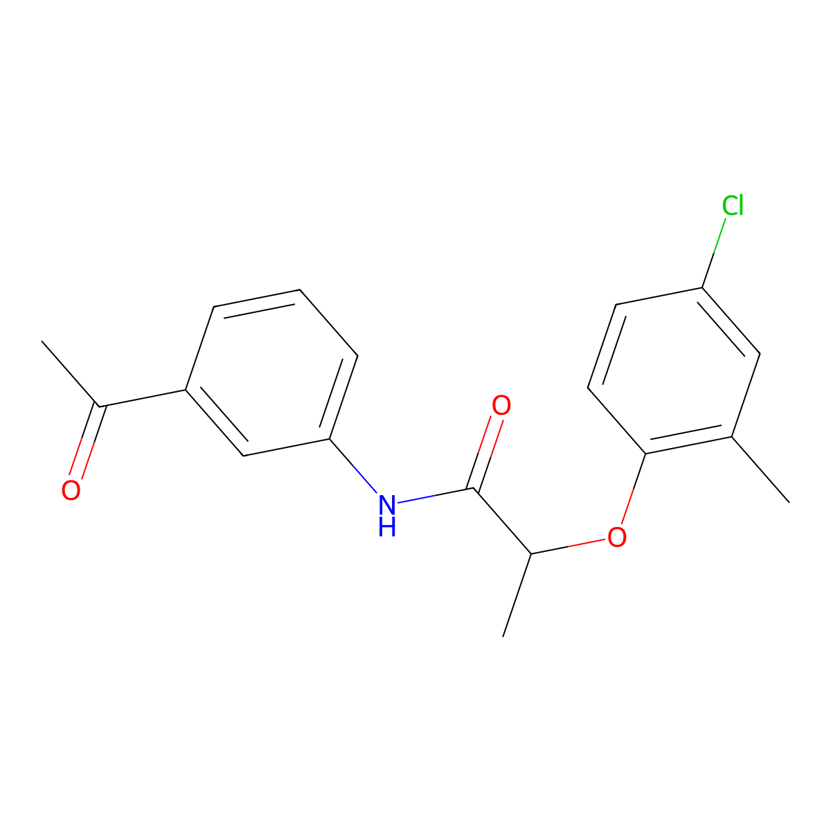 N-(3-acetylphenyl)-2-(4-chloro-2-methylphenoxy)propanamide molecular structure, CAS 13791-88-3