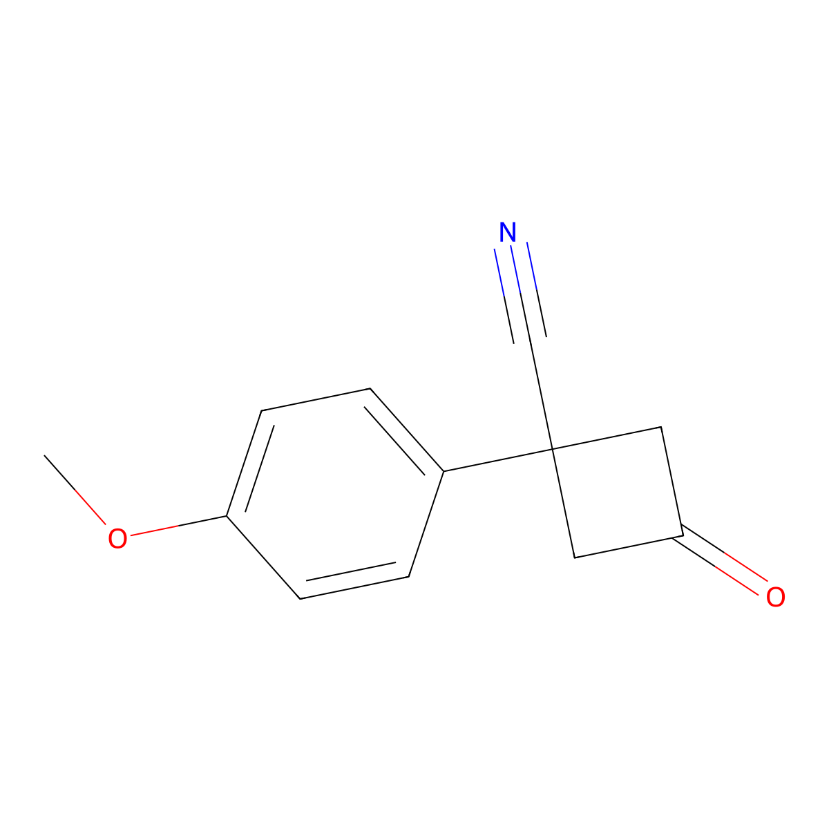 1-(4-Methoxyphenyl)-3-oxocyclobutane-1-carbonitrile molecular structure, CAS 1379104-44-5