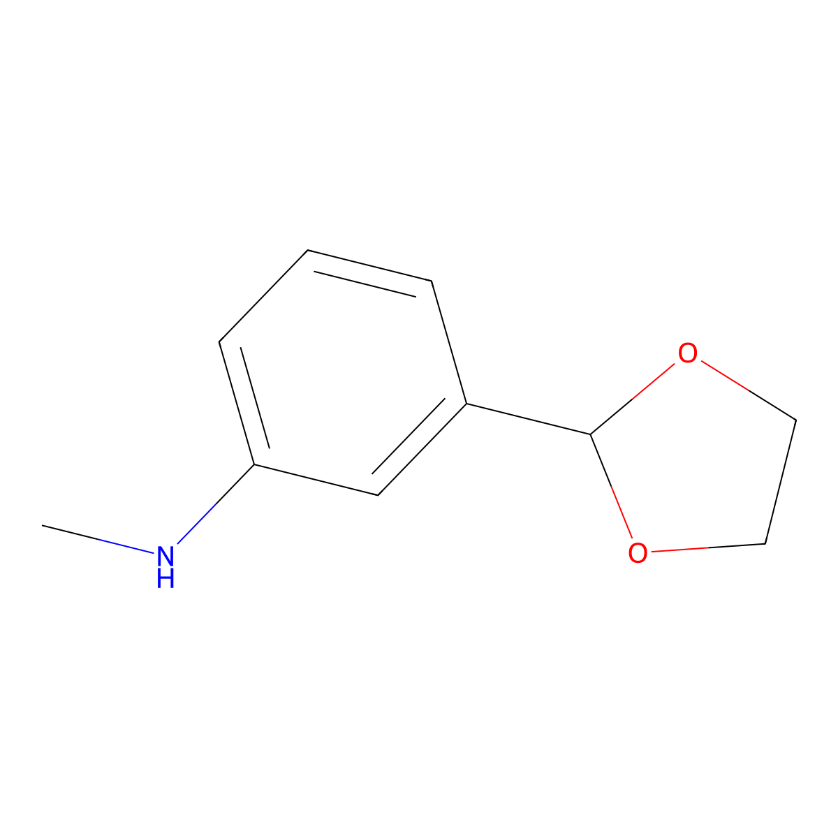 3-(1,3-dioxolan-2-yl)-N-methylaniline molecular structure, CAS 1379107-02-4