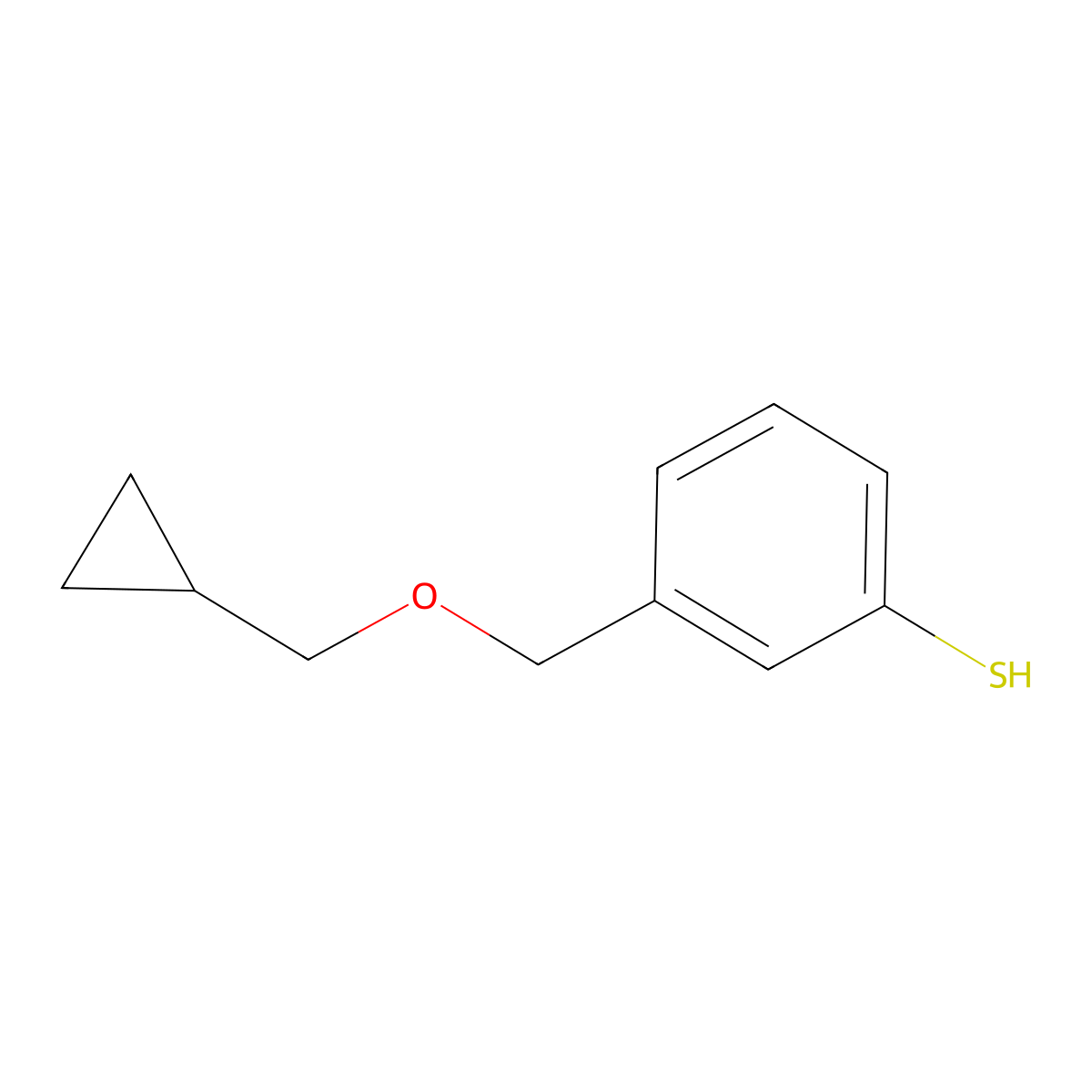 3-[(Cyclopropanemethoxy)methyl]thiophenol molecular structure, CAS 1379108-96-9