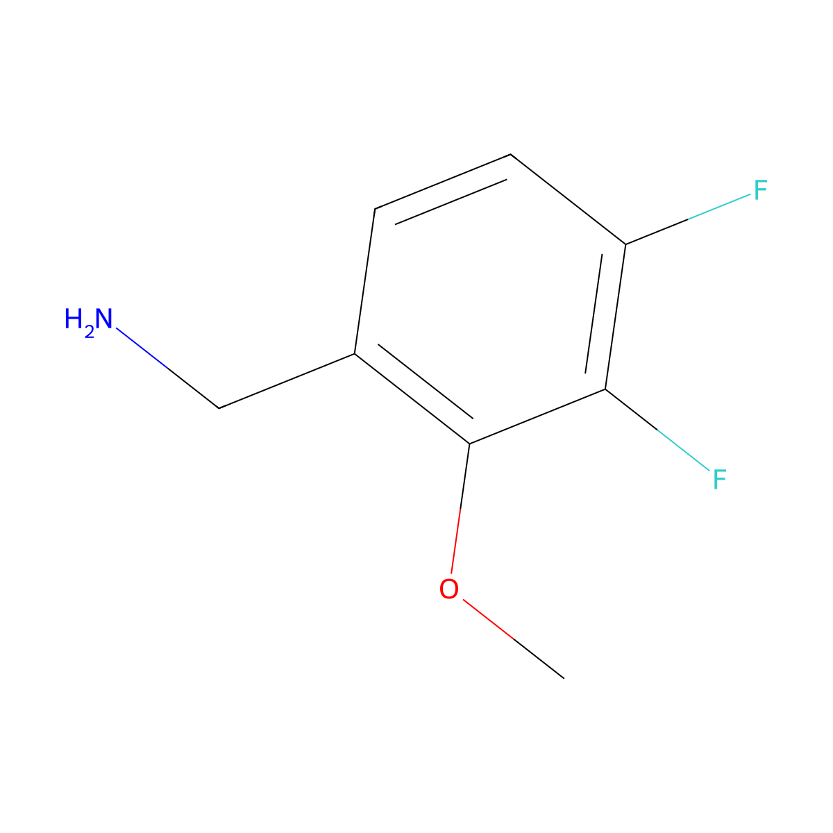 (3,4-Difluoro-2-methoxyphenyl)methanamine molecular structure, CAS 1379111-25-7