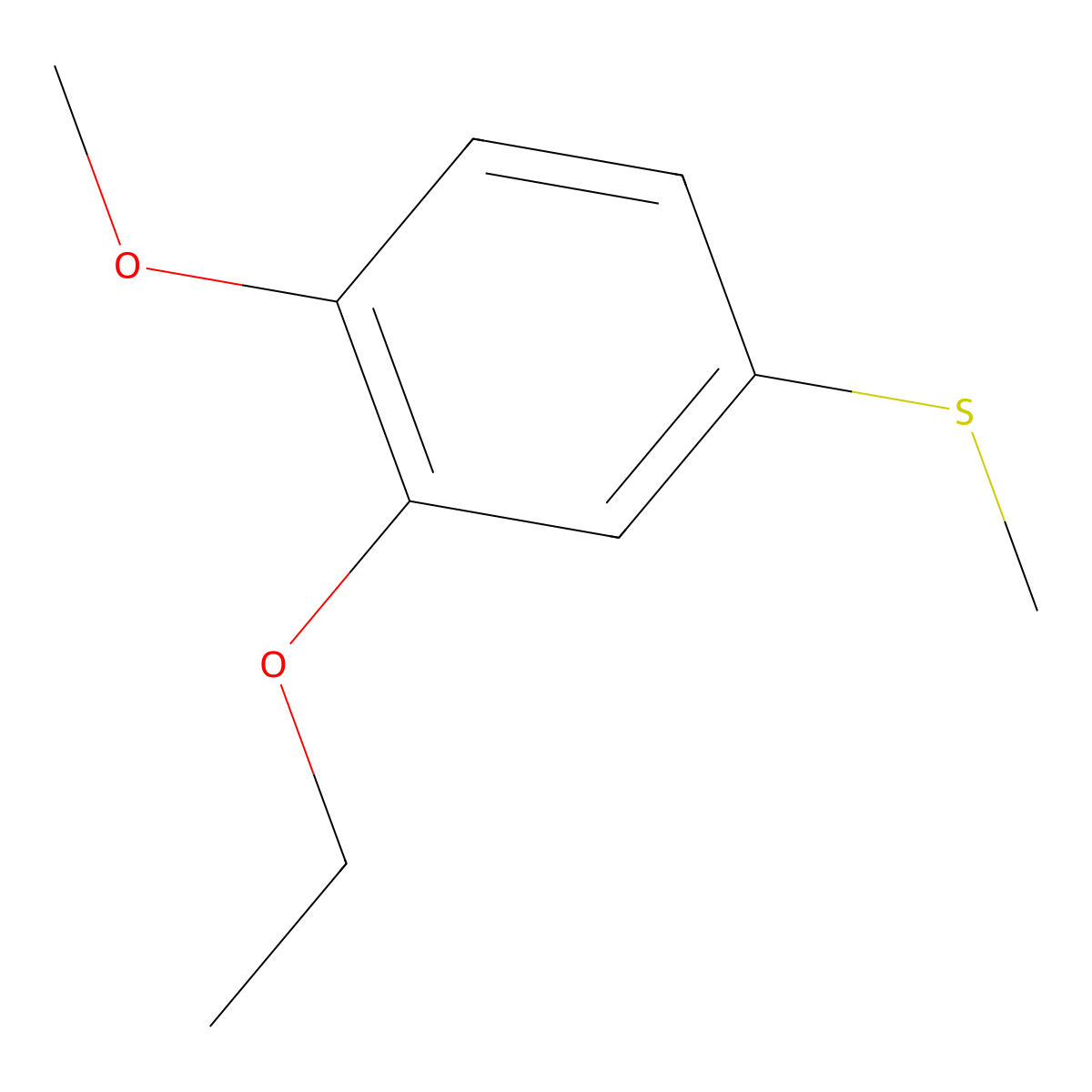 3-Ethoxy-4-methoxyphenyl methyl sulfide molecular structure, CAS 1379111-32-6