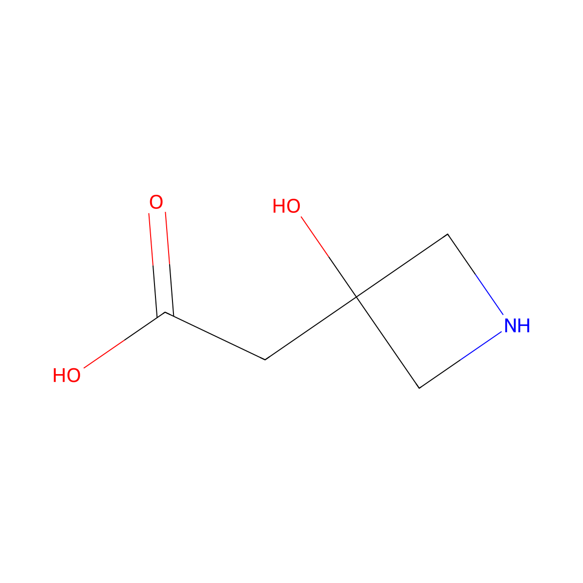 2-(3-Hydroxyazetidin-3-yl)acetic acid molecular structure, CAS 1379149-05-9