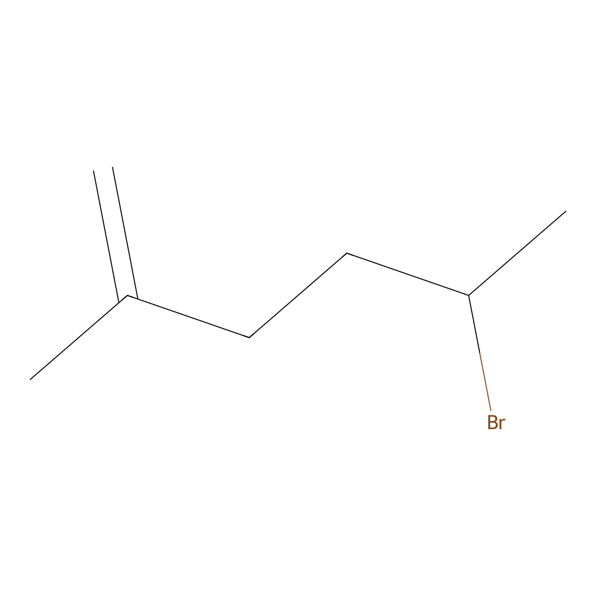 5-Bromo-2-methylhex-1-ene molecular structure, CAS 1379157-36-4