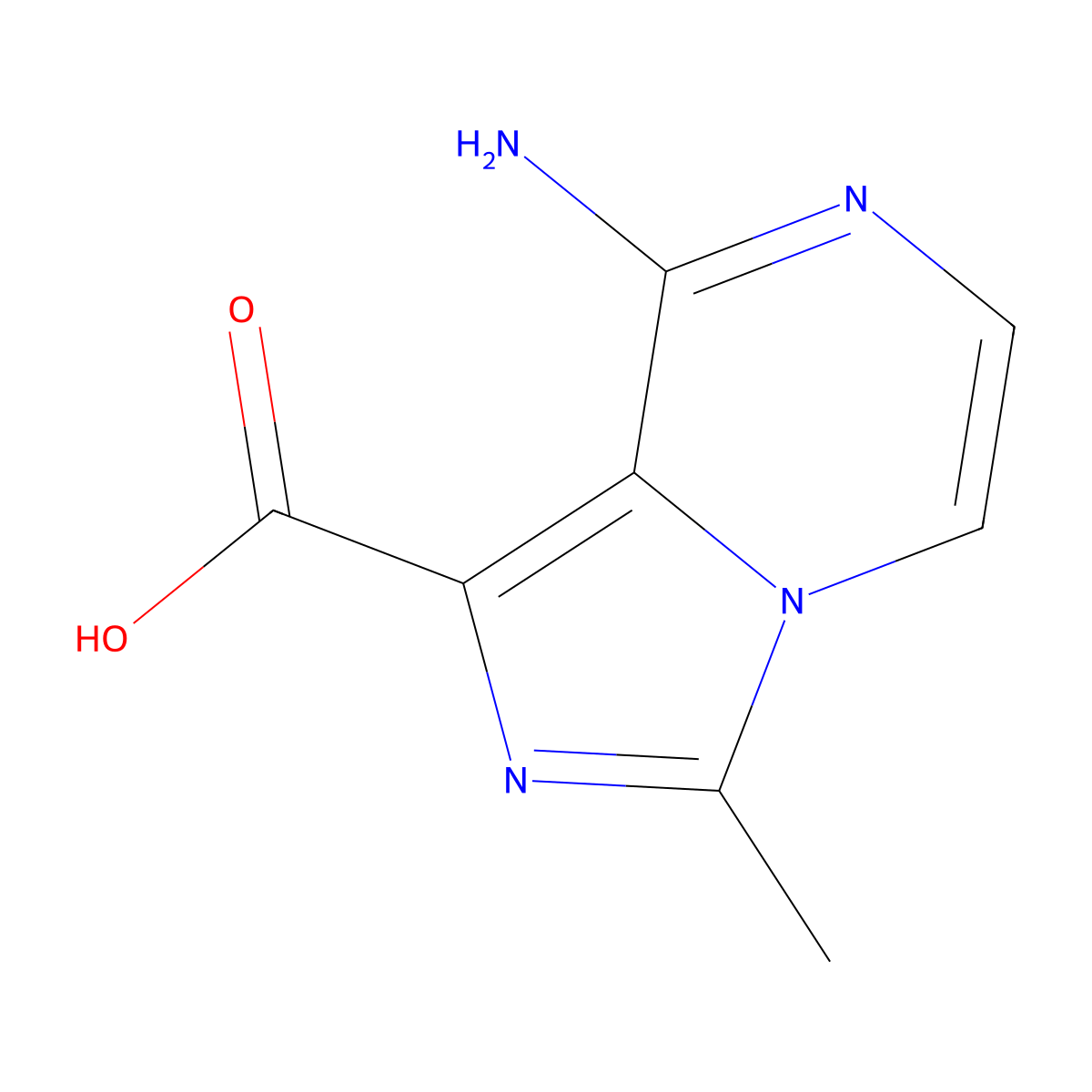 8-Amino-3-methylimidazo[1,5-a]pyrazine-1-carboxylic acid molecular structure, CAS 1379167-47-1