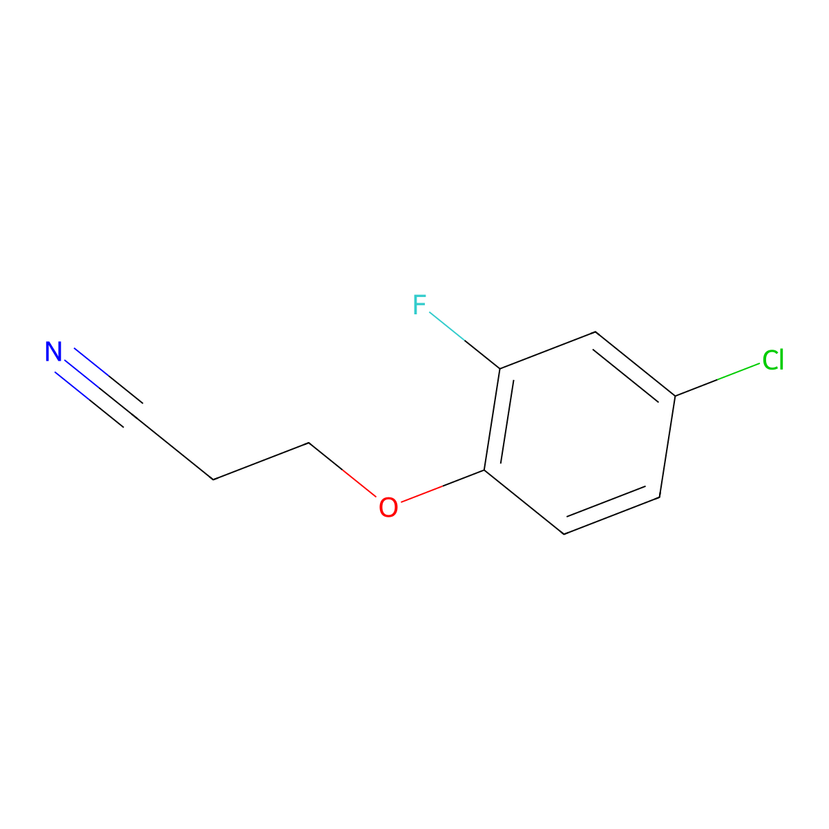 3-(4-Chloro-2-fluorophenoxy)propanenitrile molecular structure, CAS 1379167-60-8