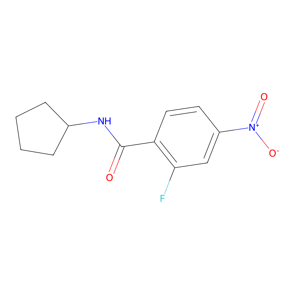 N-cyclopentyl-2-fluoro-4-nitrobenzamide molecular structure, CAS 1379168-33-8