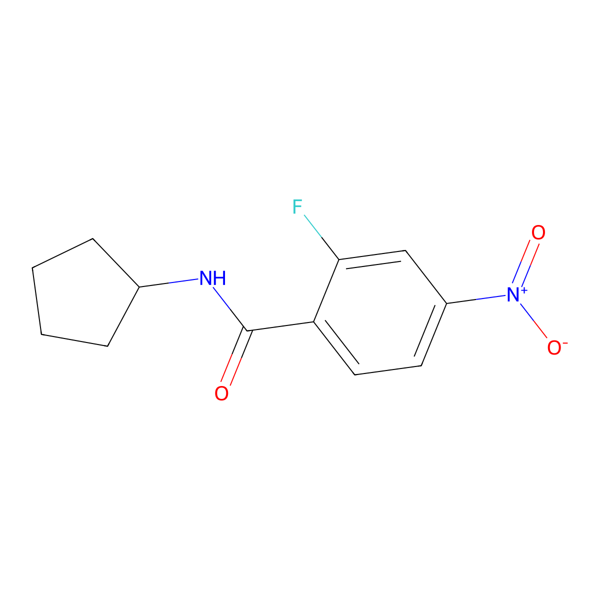 N-cyclopentyl-2-fluoro-4-nitrobenzamide molecular structure, CAS 1379168-33-8