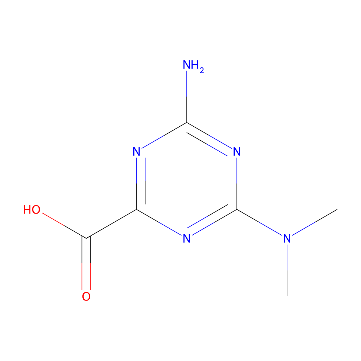 4-Amino-6-(dimethylamino)-1,3,5-triazine-2-carboxylic acid molecular structure, CAS 1379173-03-1