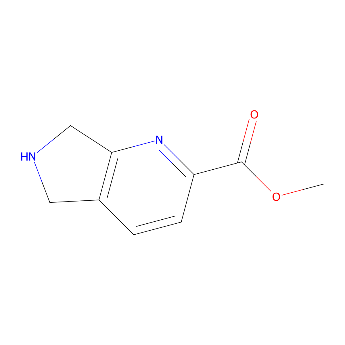 Methyl 6,7-dihydro-5H-pyrrolo[3,4-b]pyridine-2-carboxylate molecular structure, CAS 1379173-21-3