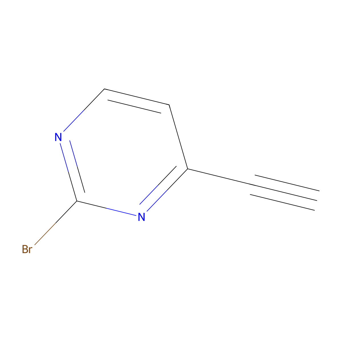 2-Bromo-4-ethynylpyrimidine molecular structure, CAS 1379174-91-0