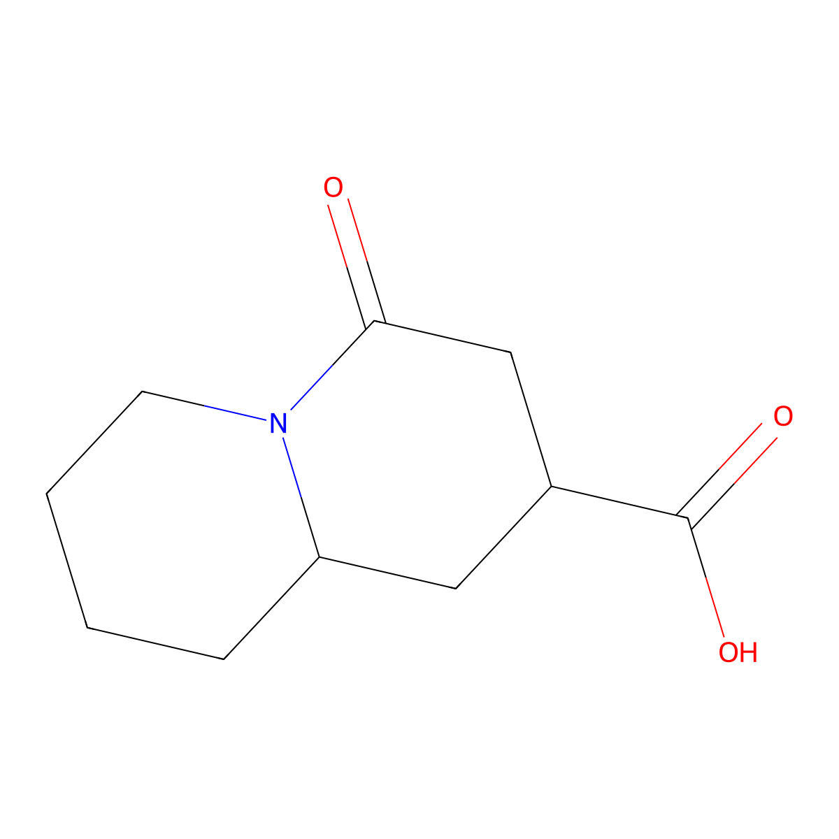 4-oxo-octahydro-1H-quinolizine-2-carboxylic acid molecular structure, CAS 1379179-19-7