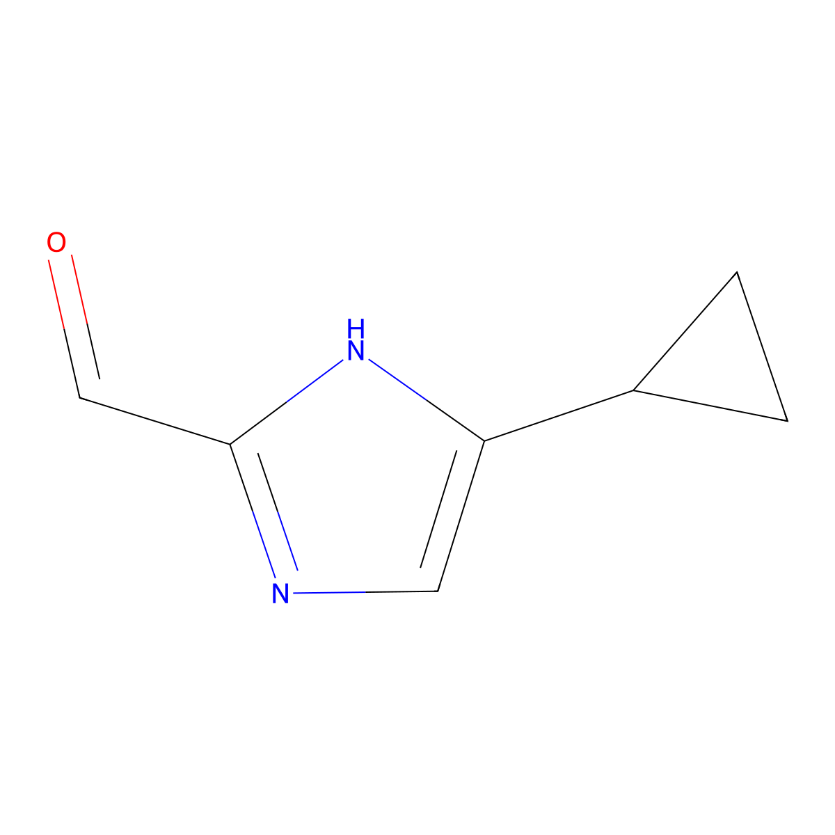4-cyclopropyl-1H-imidazole-2-carbaldehyde molecular structure, CAS 1379179-90-4