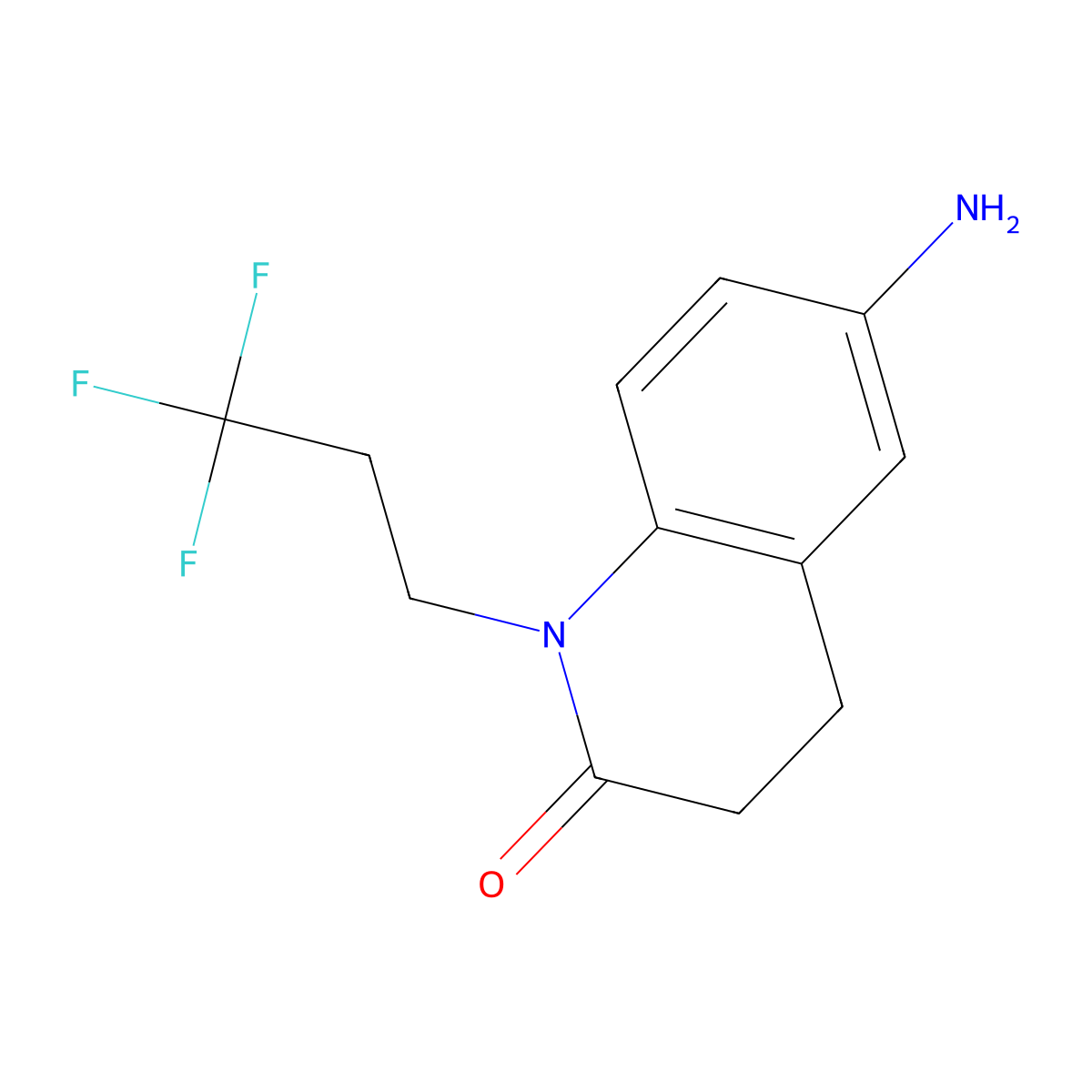 6-Amino-1-(3,3,3-trifluoropropyl)-1,2,3,4-tetrahydroquinolin-2-one molecular structure, CAS 1379184-81-2