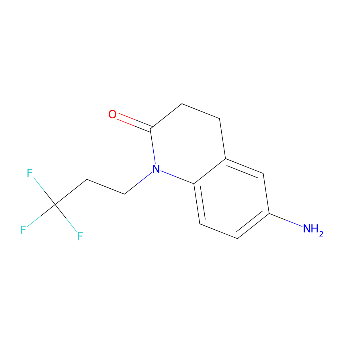 6-Amino-1-(3,3,3-trifluoropropyl)-1,2,3,4-tetrahydroquinolin-2-one molecular structure, CAS 1379184-81-2