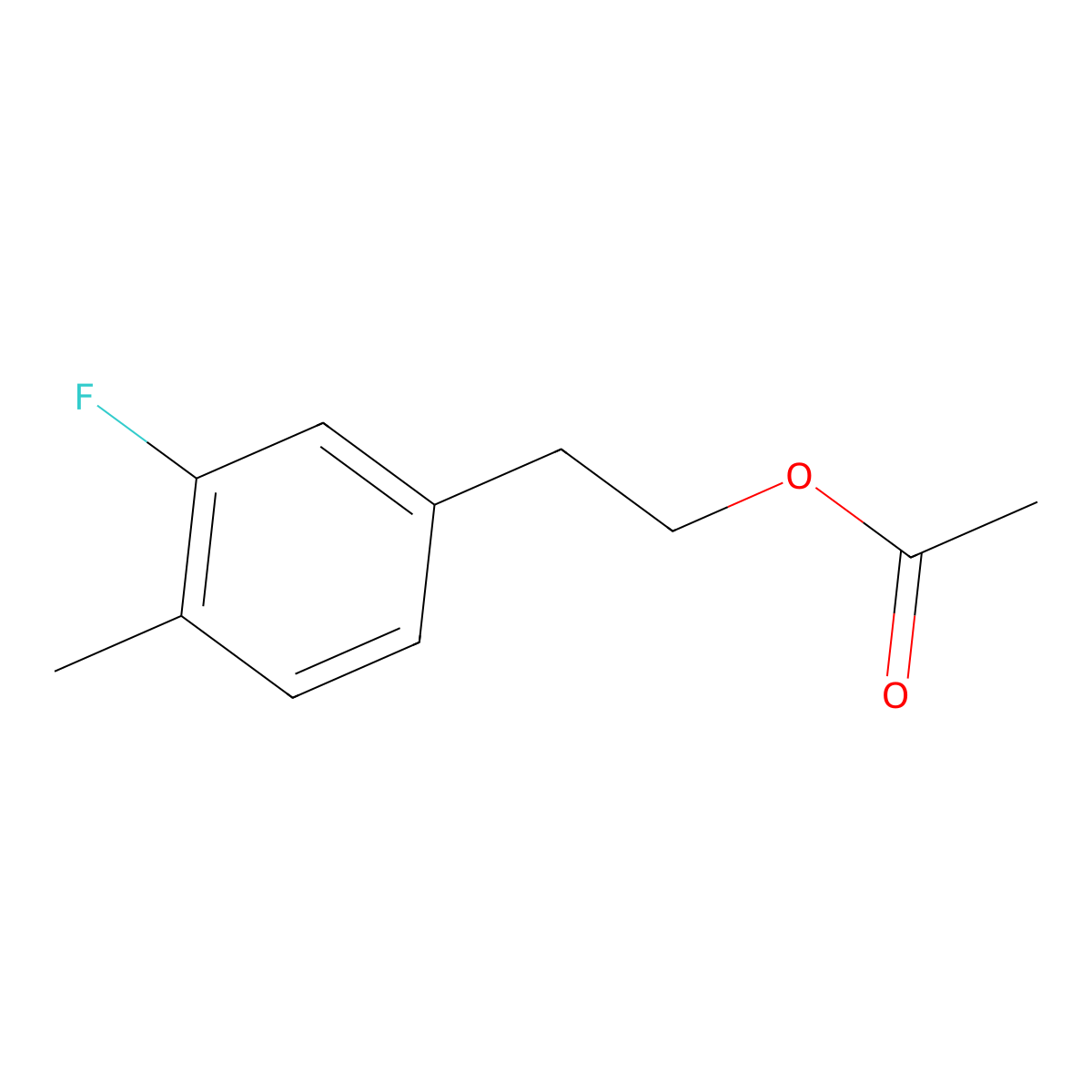 3-Fluoro-4-methylphenethyl acetate molecular structure, CAS 1379186-80-7
