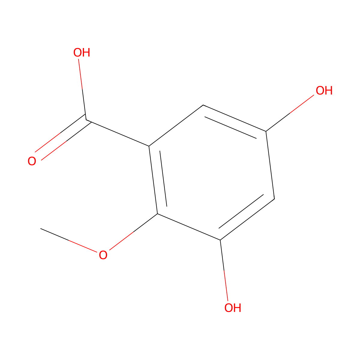 3,5-Dihydroxy-2-methoxybenzoic acid molecular structure, CAS 1379187-95-7