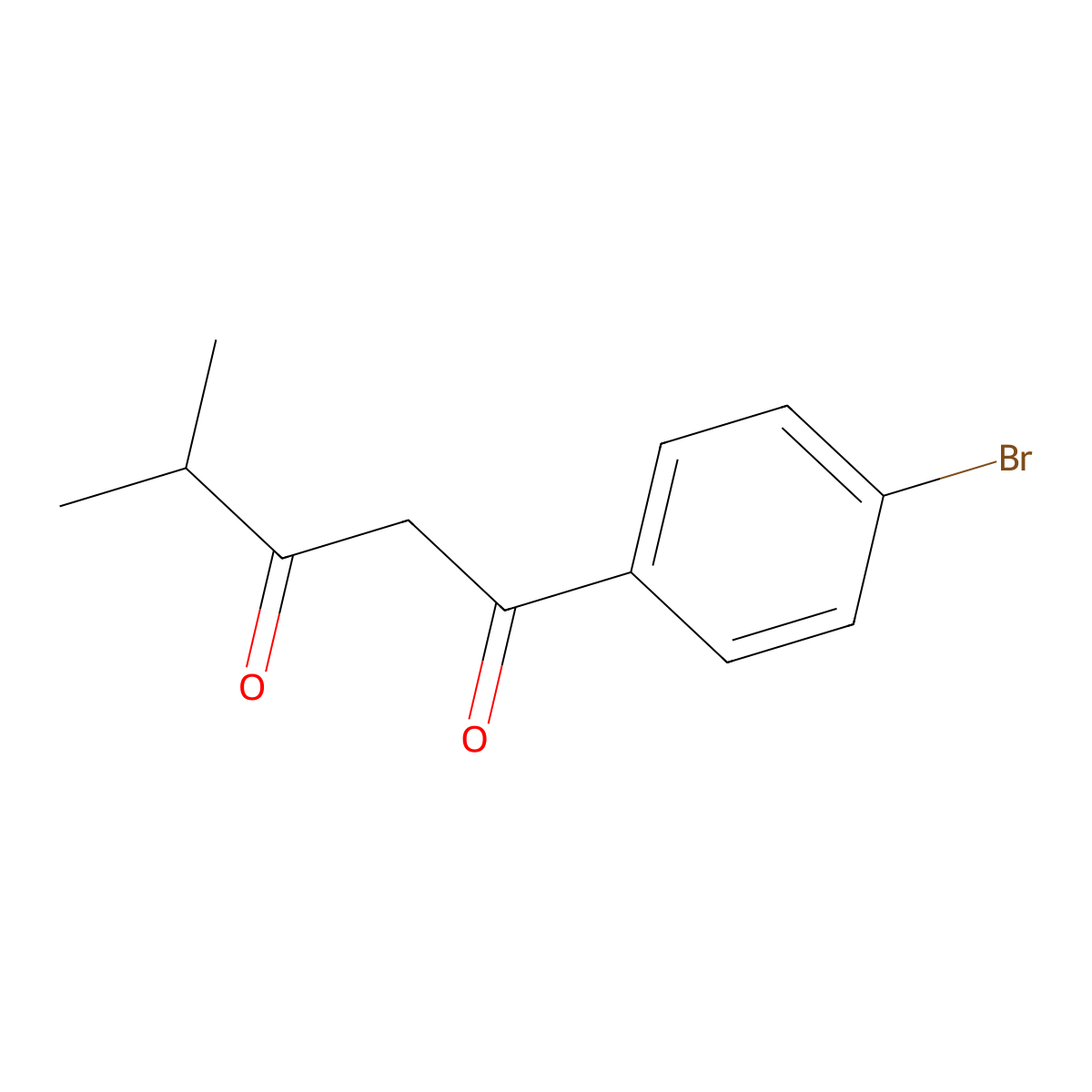 1-(4-Bromophenyl)-4-methylpentane-1,3-dione molecular structure, CAS 137919-97-2