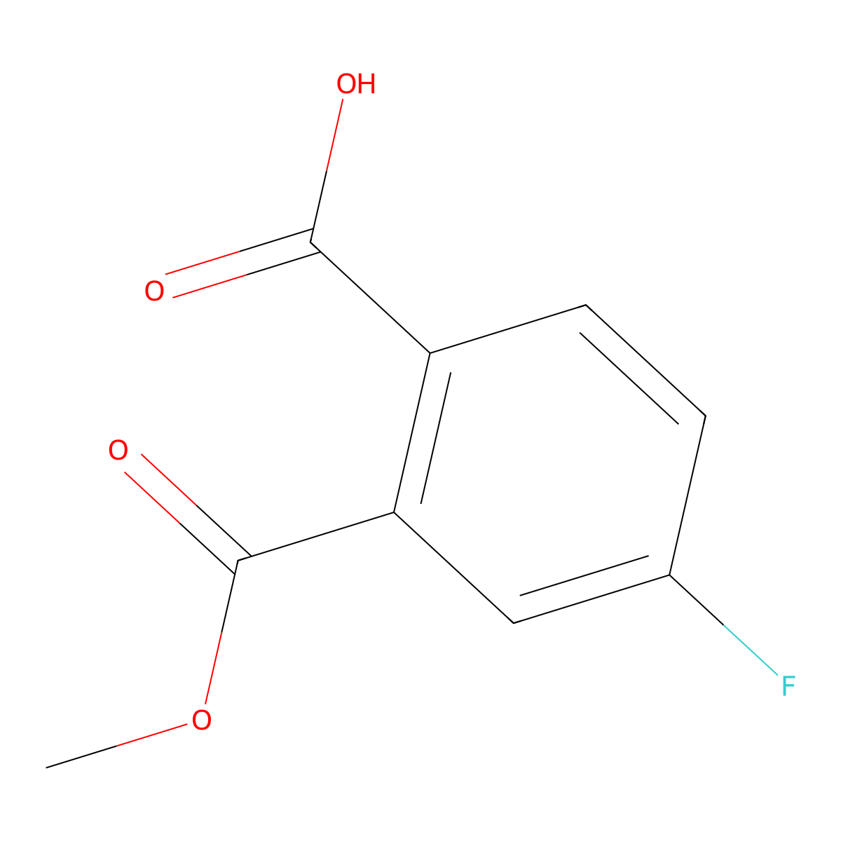 4-Fluoro-2-(methoxycarbonyl)benzoic acid molecular structure, CAS 1379192-12-7