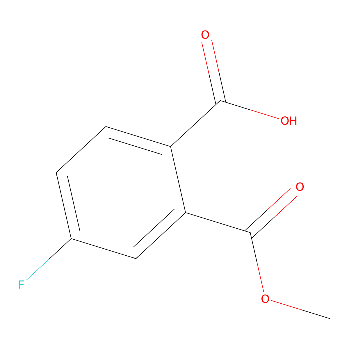 4-Fluoro-2-(methoxycarbonyl)benzoic acid molecular structure, CAS 1379192-12-7