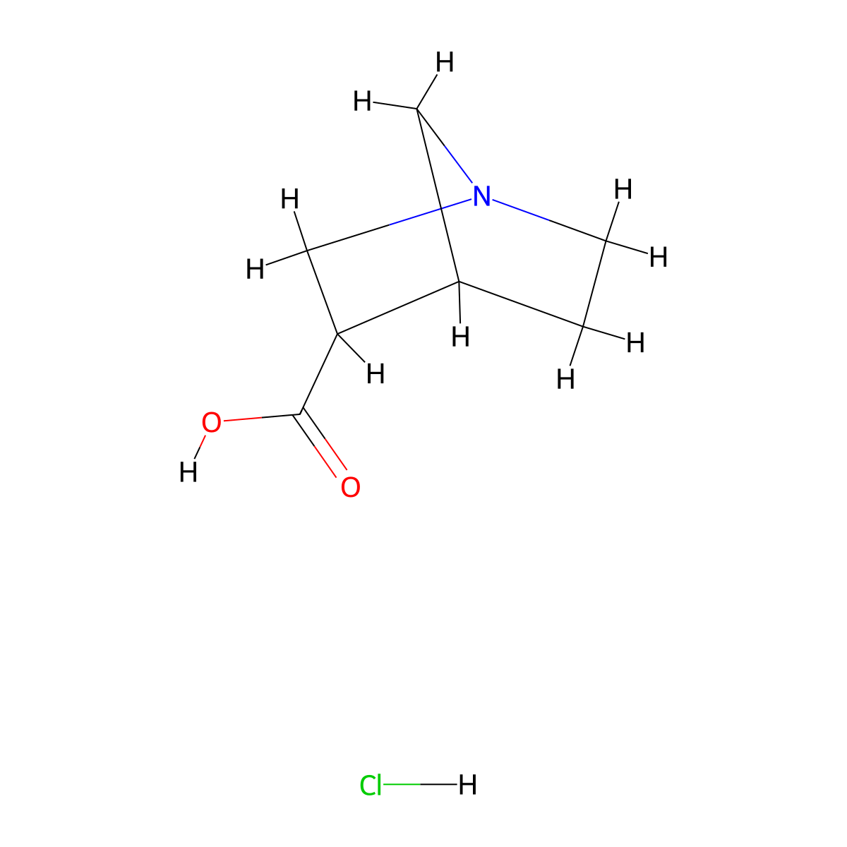 1-Azabicyclo[2.2.1]heptane-3-carboxylic acid hydrochloride molecular structure, CAS 1379194-16-7