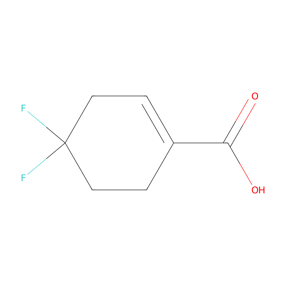4,4-Difluorocyclohexene-1-carboxylic acid molecular structure, CAS 1379194-22-5