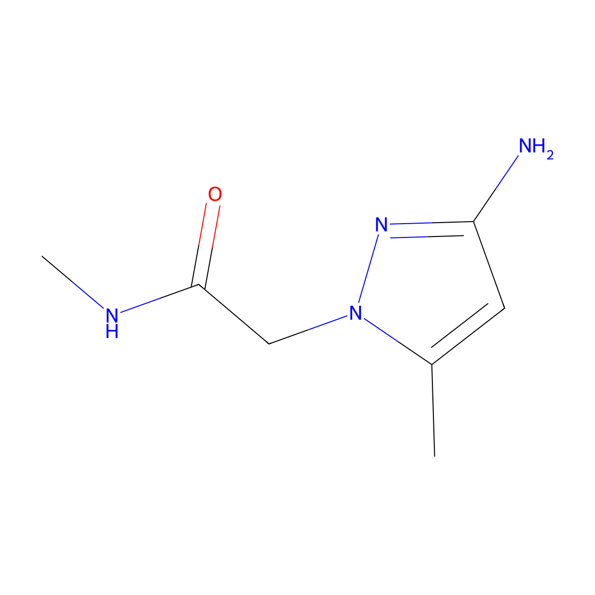 2-(3-amino-5-methyl-1H-pyrazol-1-yl)-N-methylacetamide molecular structure, CAS 1379199-36-6