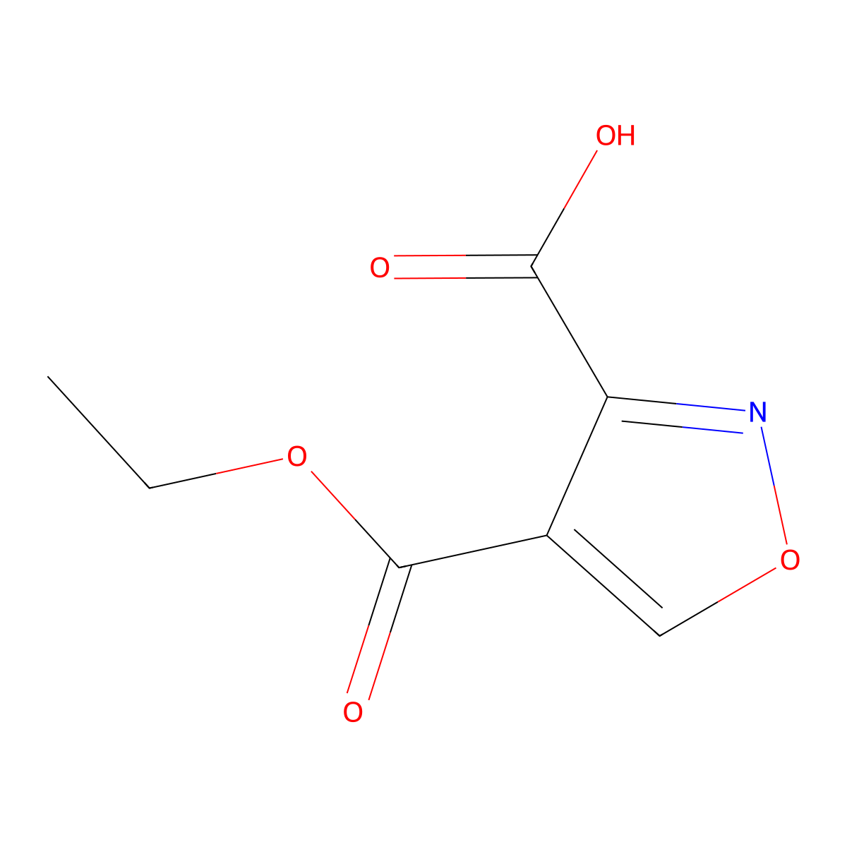 4-(Ethoxycarbonyl)-1,2-oxazole-3-carboxylic acid molecular structure, CAS 1379200-14-2