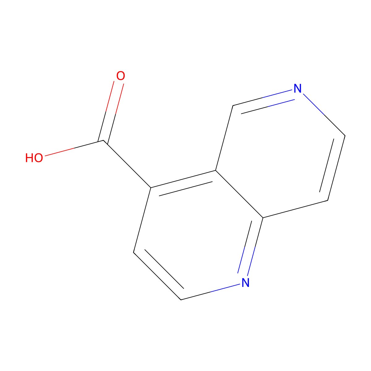 1,6-Naphthyridine-4-carboxylic acid molecular structure, CAS 1379200-28-8