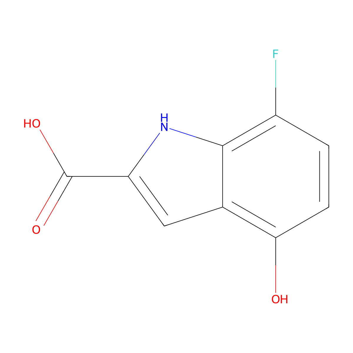 7-Fluoro-4-hydroxy-1H-indole-2-carboxylic acid molecular structure, CAS 1379202-81-9
