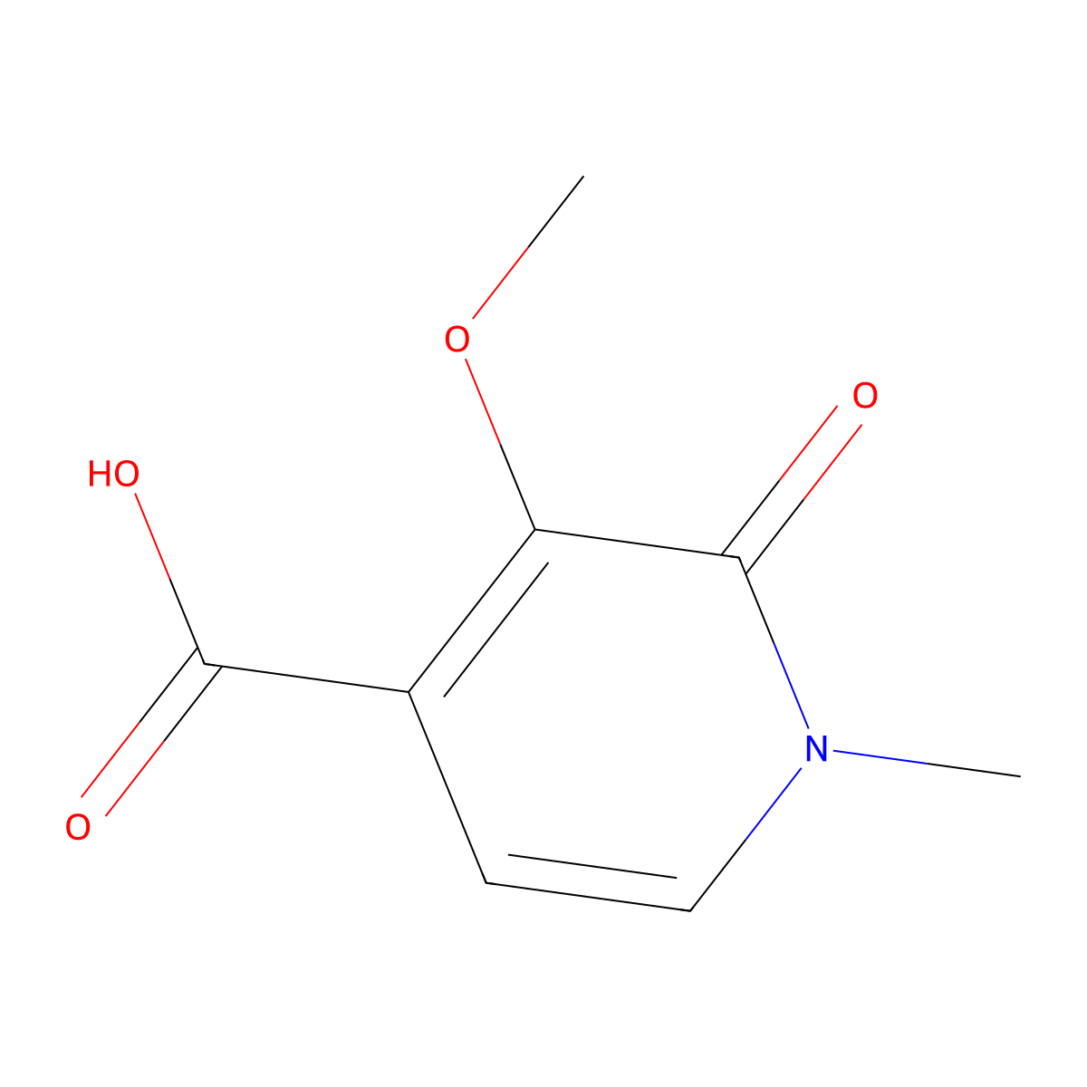 3-Methoxy-1-methyl-2-oxo-1,2-dihydropyridine-4-carboxylic acid molecular structure, CAS 1379202-82-0