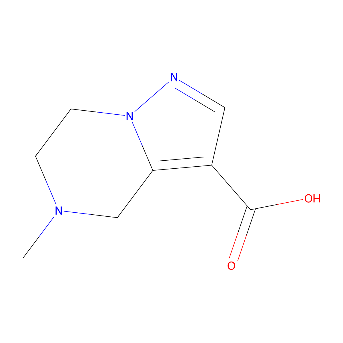 5-Methyl-4H,5H,6H,7H-pyrazolo[1,5-A]pyrazine-3-carboxylic acid molecular structure, CAS 1379203-91-4