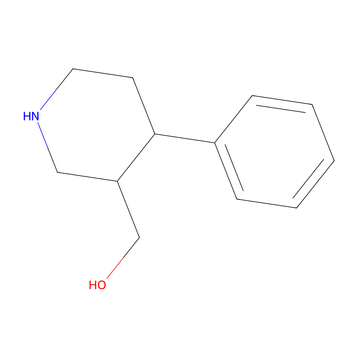 (4-Phenylpiperidin-3-yl)methanol molecular structure, CAS 1379206-13-9