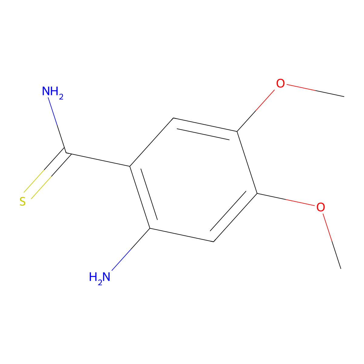 2-Amino-4,5-dimethoxythiobenzamide molecular structure, CAS 1379207-02-9