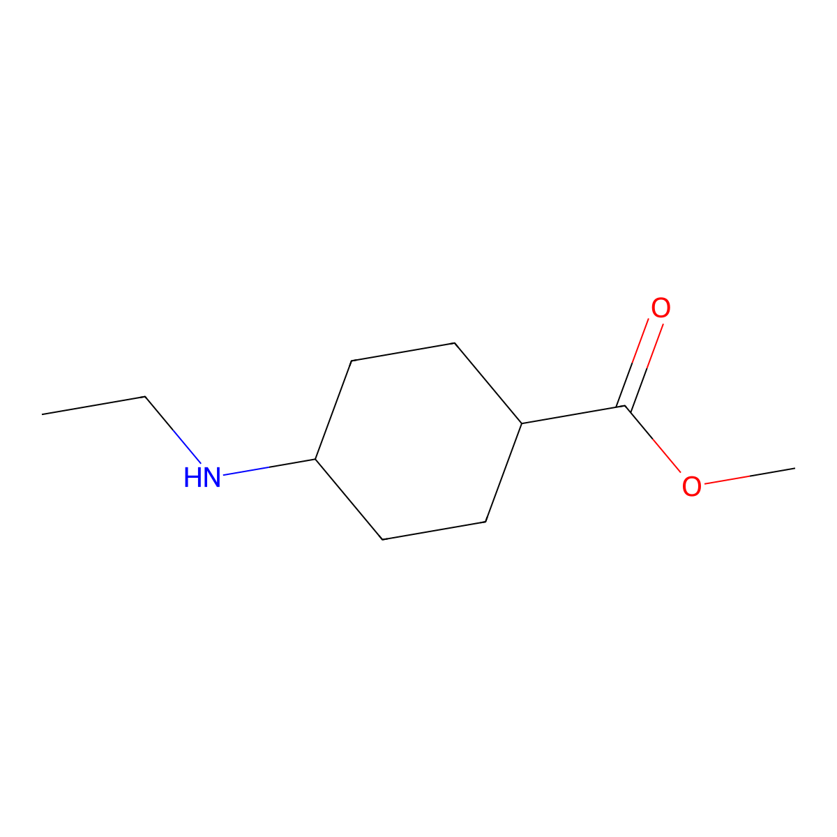 Methyl 4-(ethylamino)cyclohexane-1-carboxylate molecular structure, CAS 1379208-50-0