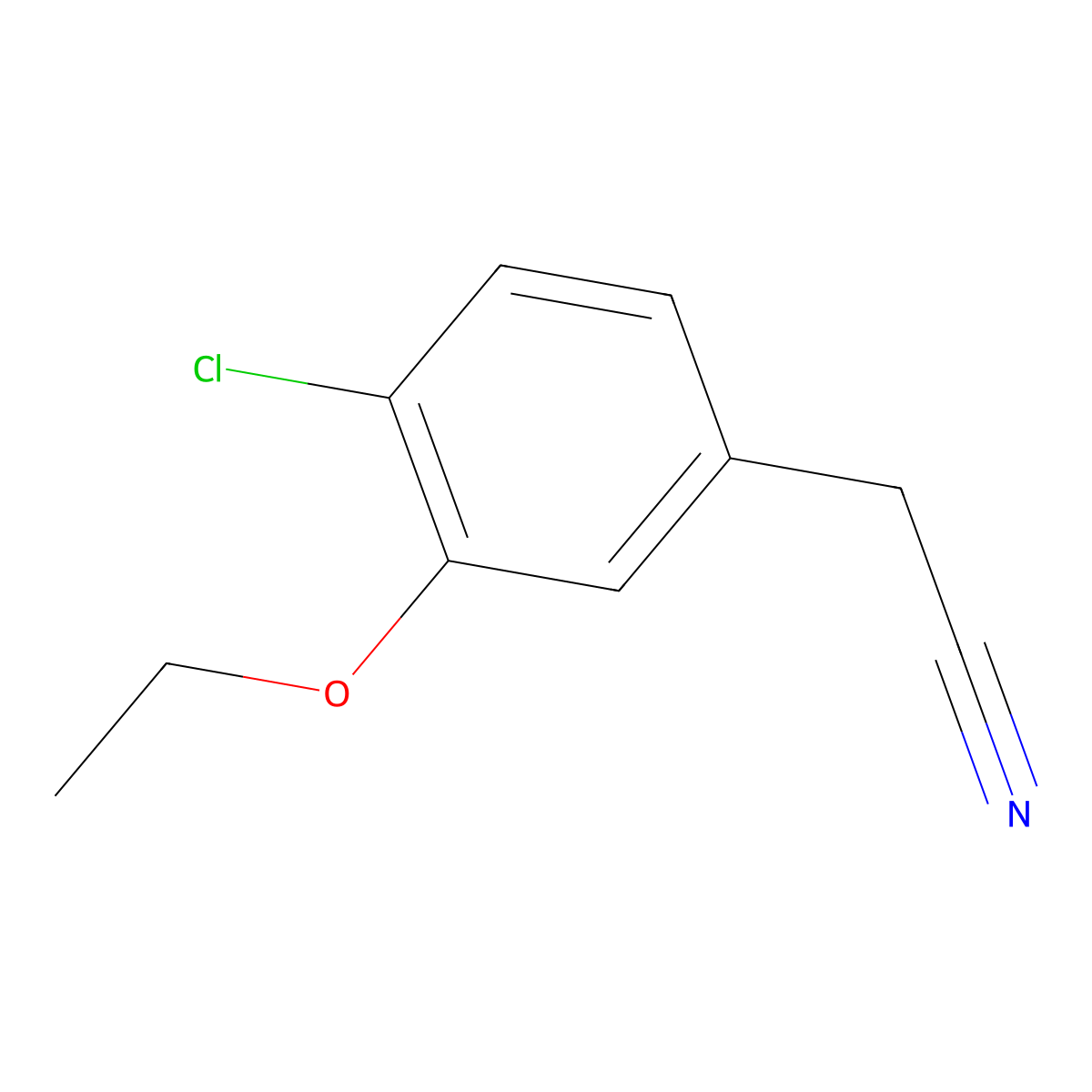 2-(4-Chloro-3-ethoxyphenyl)acetonitrile molecular structure, CAS 1379208-98-6